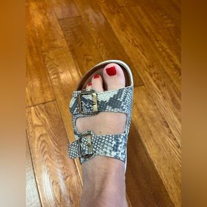 Platform snake skin sandals